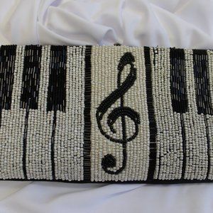 Vintage Aria by Mary Frances Piano Beaded Clutch